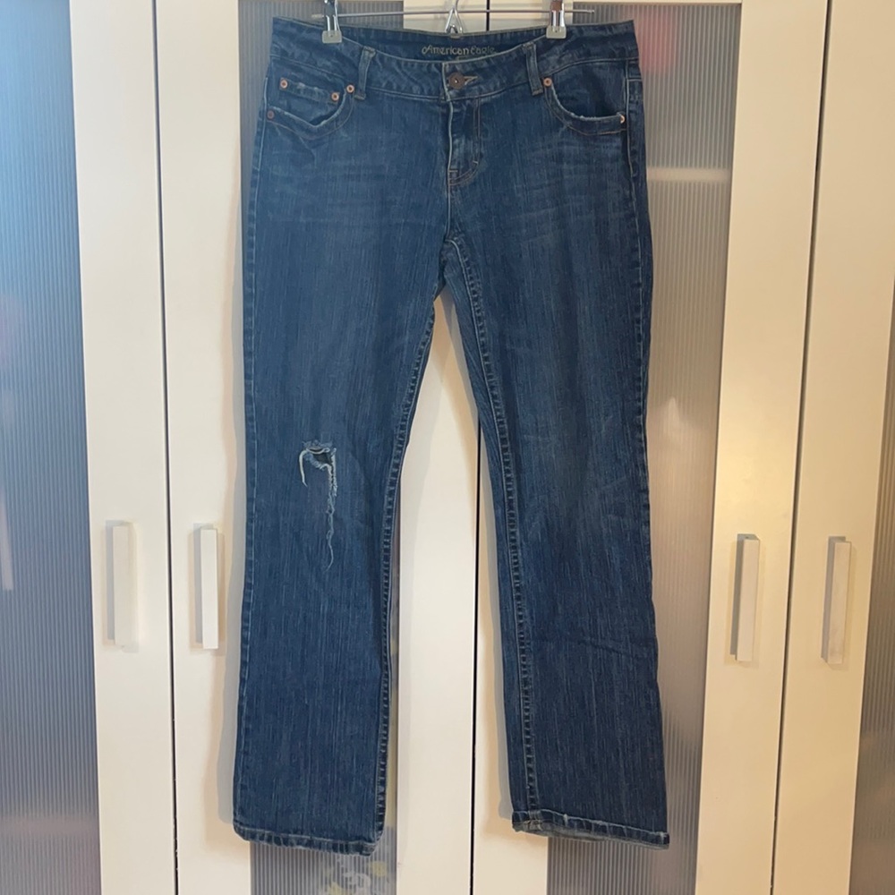 American Eagle 5 Pocket Straight Leg Blue Jeans